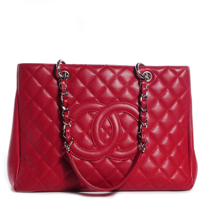 Chanel Caviar Grand Shopping Tote GST Red 1 of 7