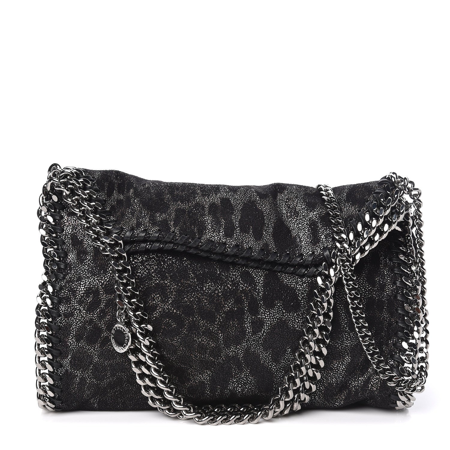 Stella McCartney Shaggy Deer Leopard Print Mini Falabella Tote Black 1 of 8