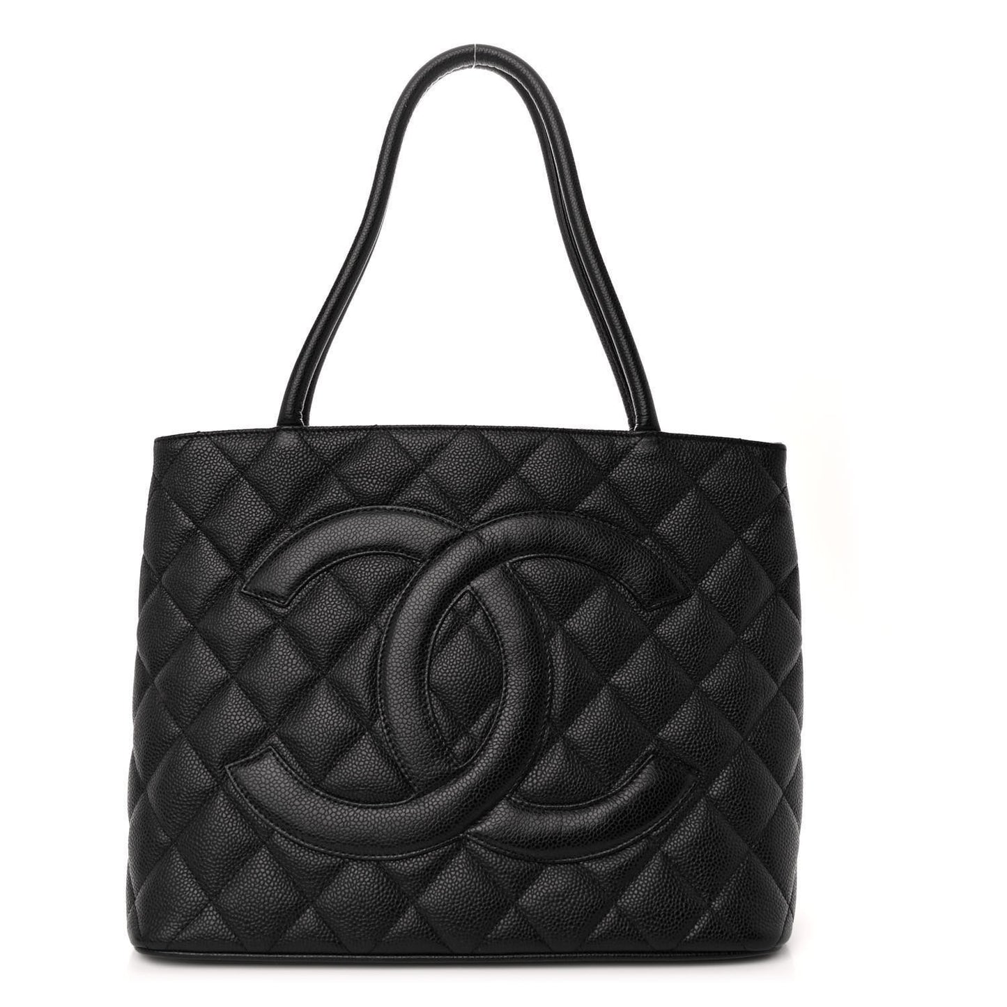 Caviar Quilted Medallion Tote Black