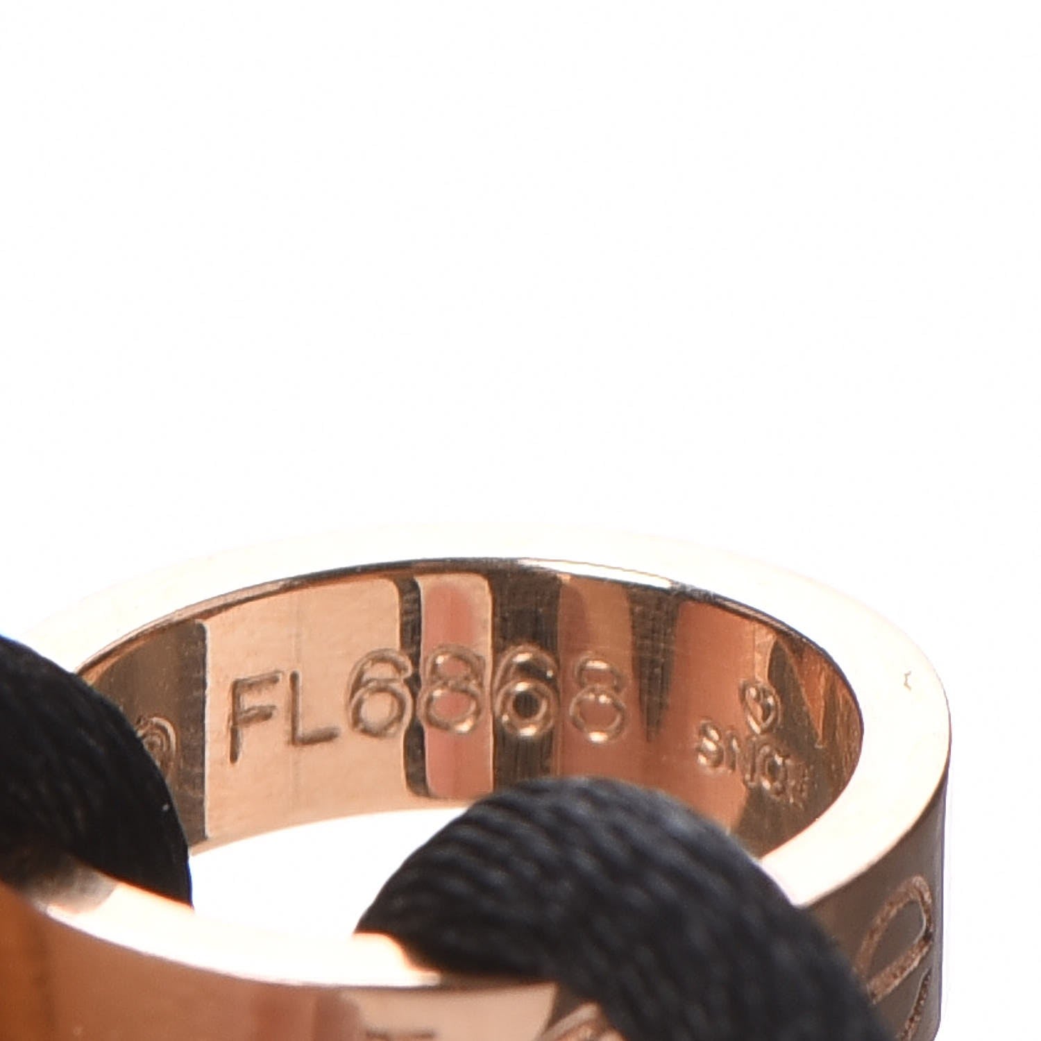 Cartier 18K Pink Gold Charity LOVE Adjustable Cord Bracelet Black 7 of 9