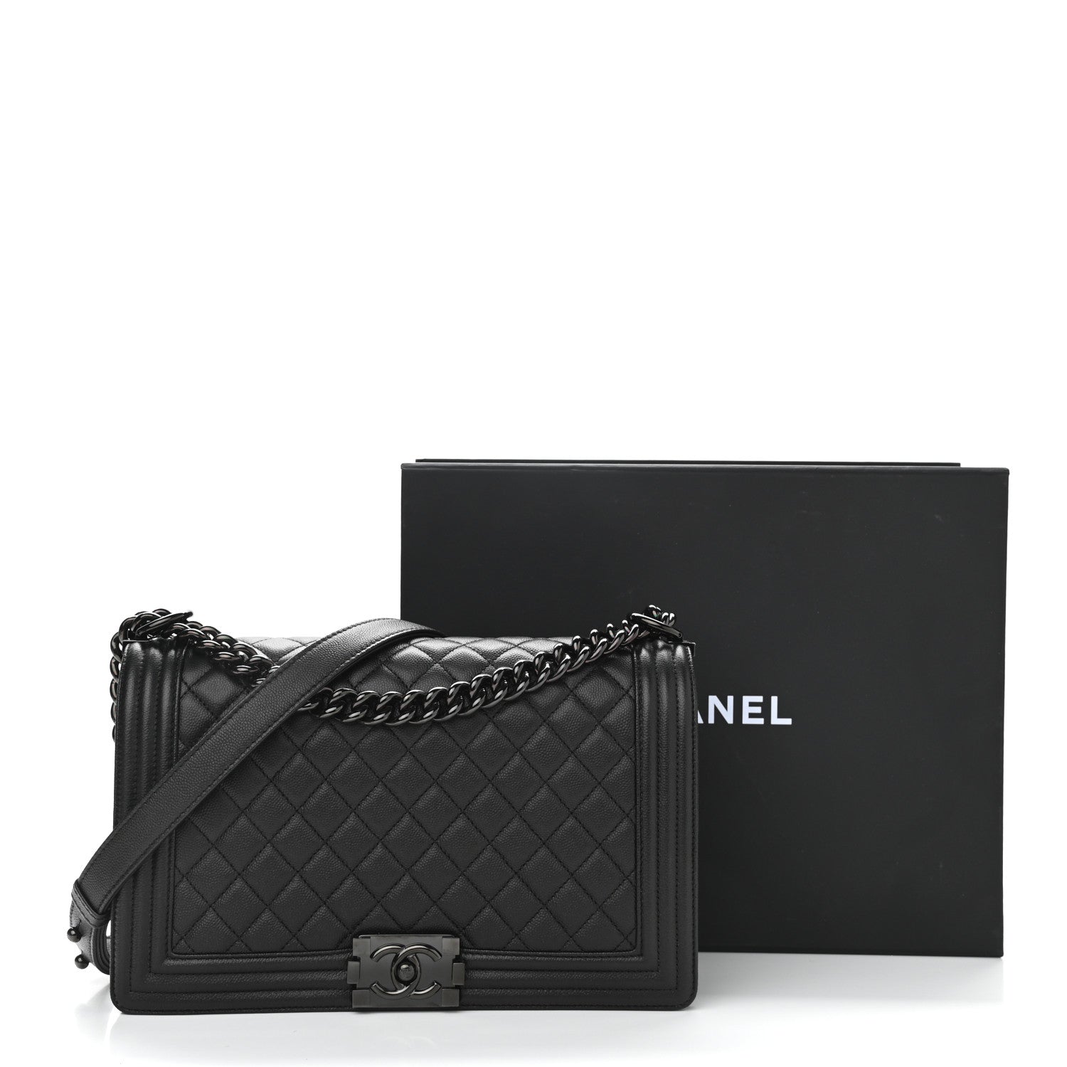 Chanel Caviar Quilted New Medium Boy Flap So Black 12 of 12