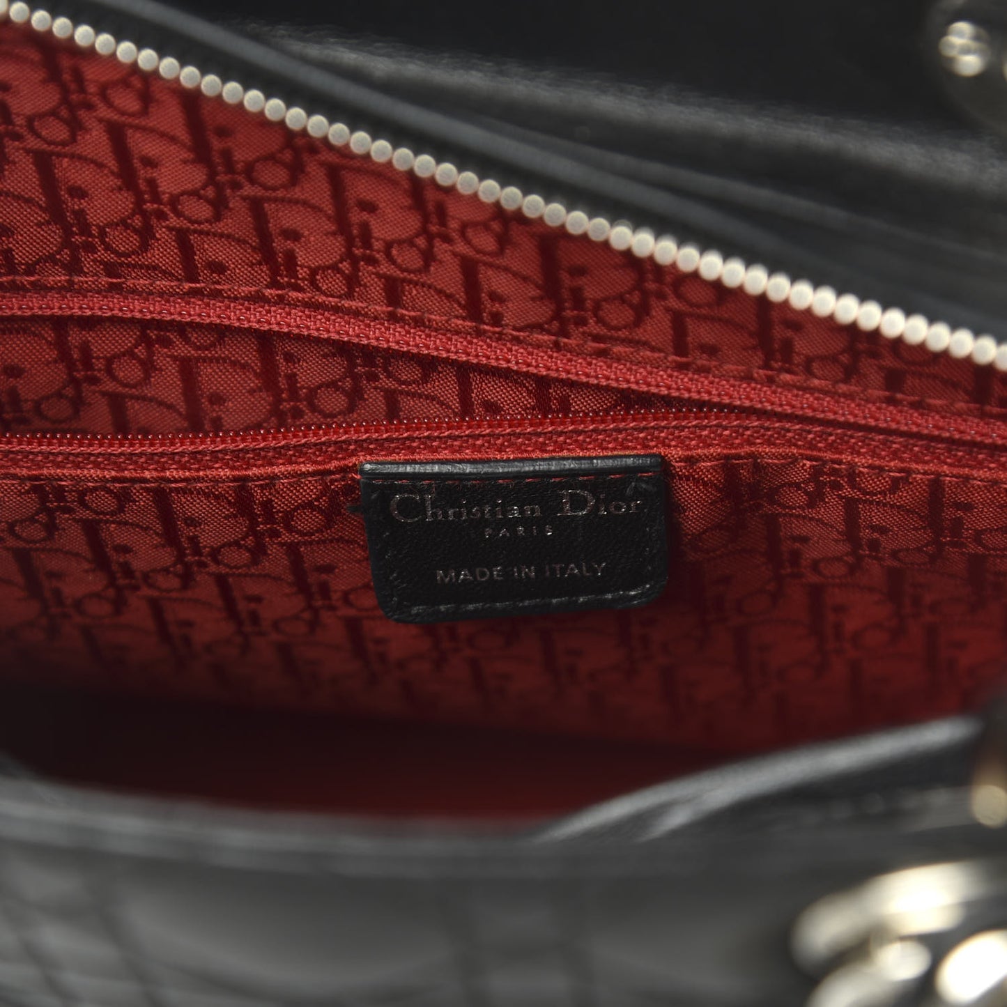 Lambskin Cannage Large Lady Dior Black