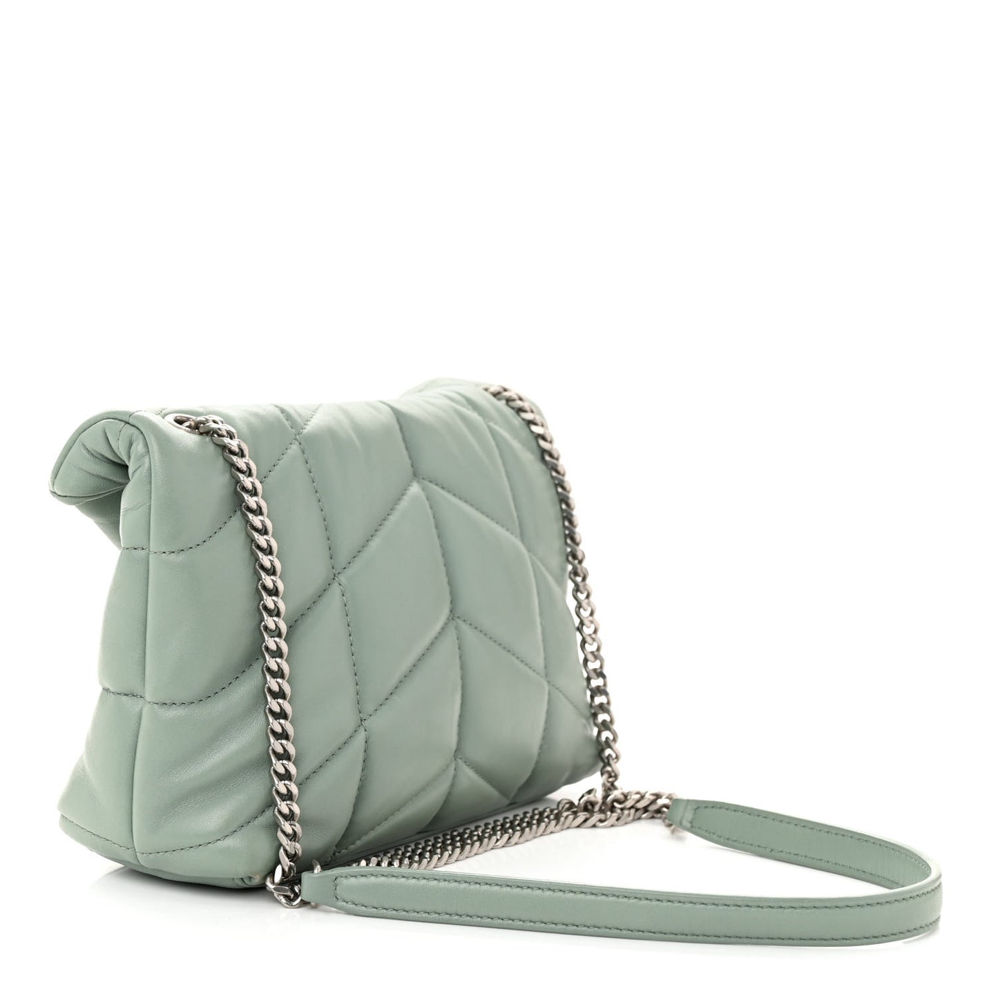 Lambskin Quilted Toy Loulou Puffer Monogram Chain Satchel Mint