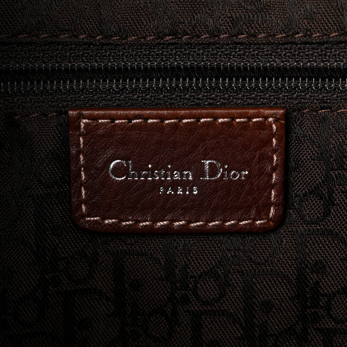 Calfskin Embroidered Romantic Flowers Saddle Bag Brown