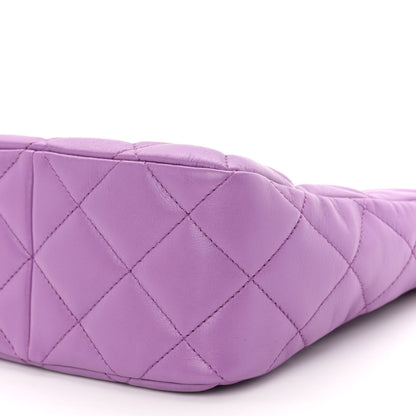 Chanel Lambskin Quilted Small Pick Me Up Hobo Purple 10 of 10