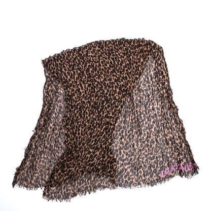 Louis Vuitton Cashmere Silk Leopard Etole Stole Marron 2 of 4