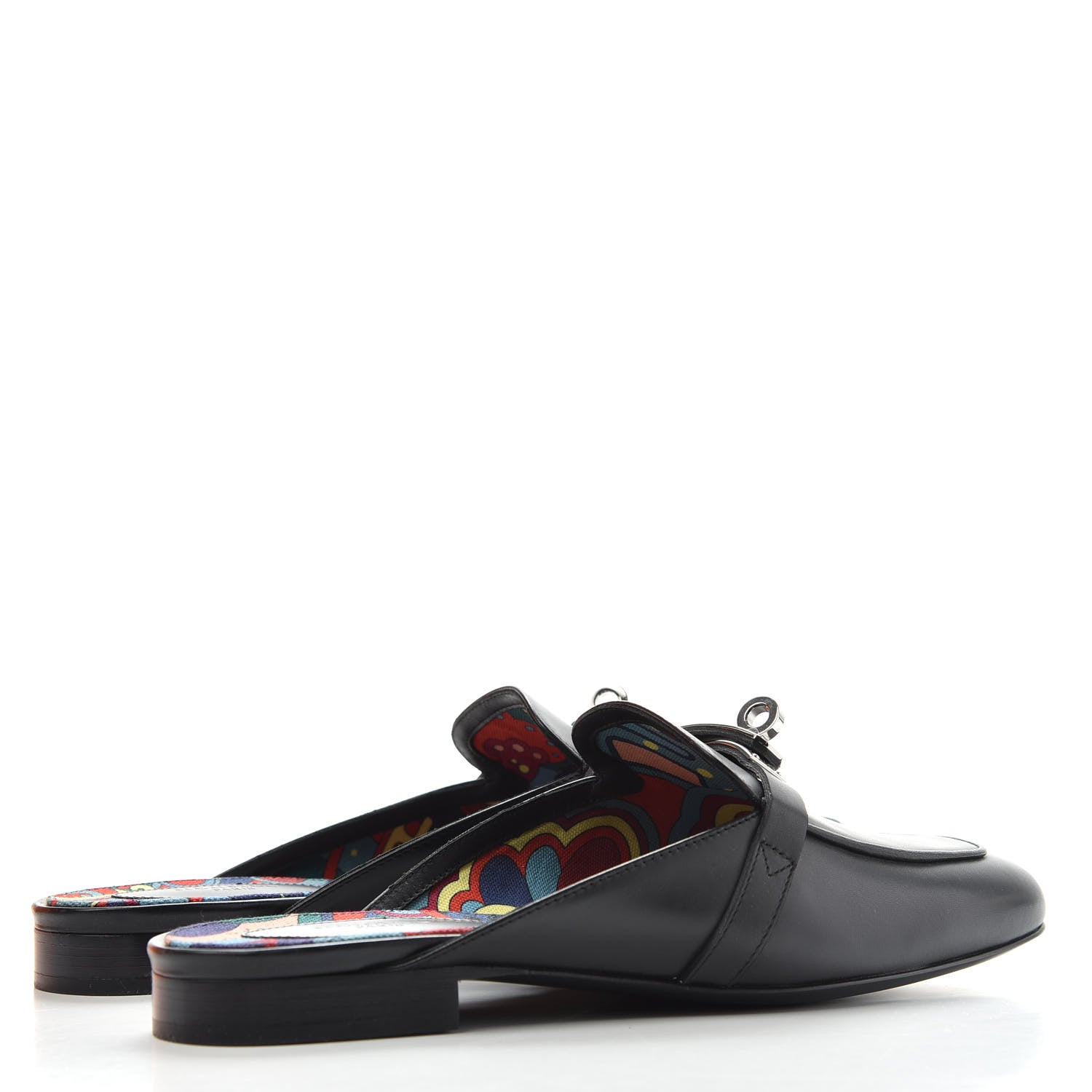 Hermes Goatskin Oz Mules 37 Black 4 of 10