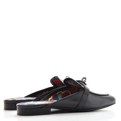 Hermes Goatskin Oz Mules 37 Black 4 of 10