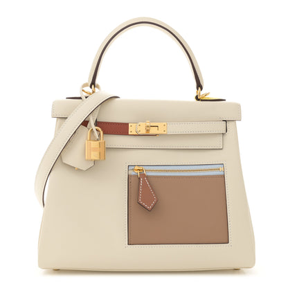 Hermes Swift Colormatic Kelly Retourne 25 Nata Chai Cuivre Lime Mauve Sylvestre Bleu Brume 1 of 12