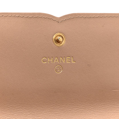 Chanel Caviar Quilted Filigree Large Gusset Flap Wallet Beige Black 6 of 12