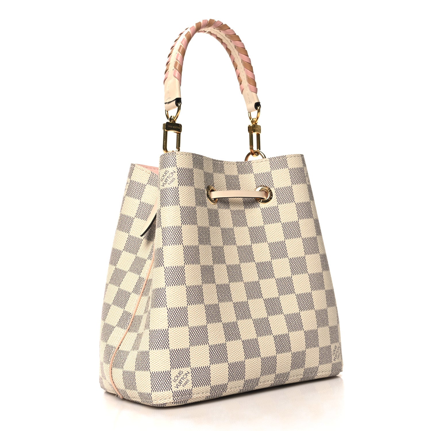 Louis Vuitton Damier Azur Braided Neonoe BB Pink 3 of 12