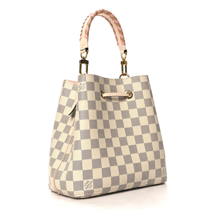 Louis Vuitton Damier Azur Braided Neonoe BB Pink 3 of 12