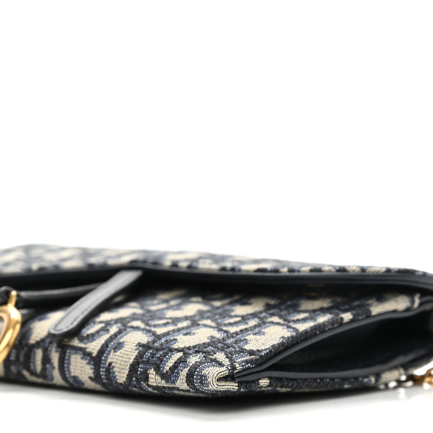 Oblique Saddle Chain Long Wallet Blue