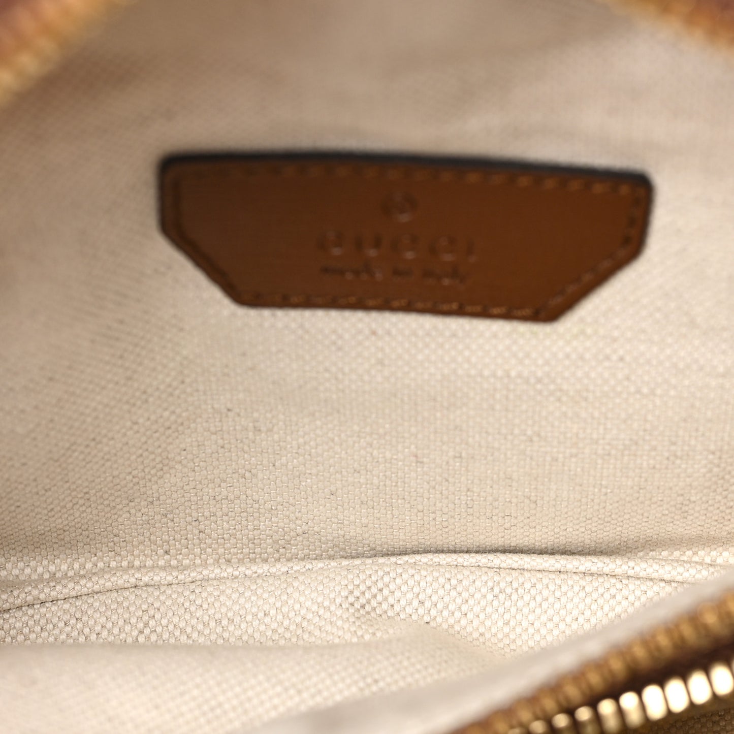 GG Supreme Monogram Textured Calfskin Retro Interlocking G Belt Bag Beige Ebony Brown Sugar