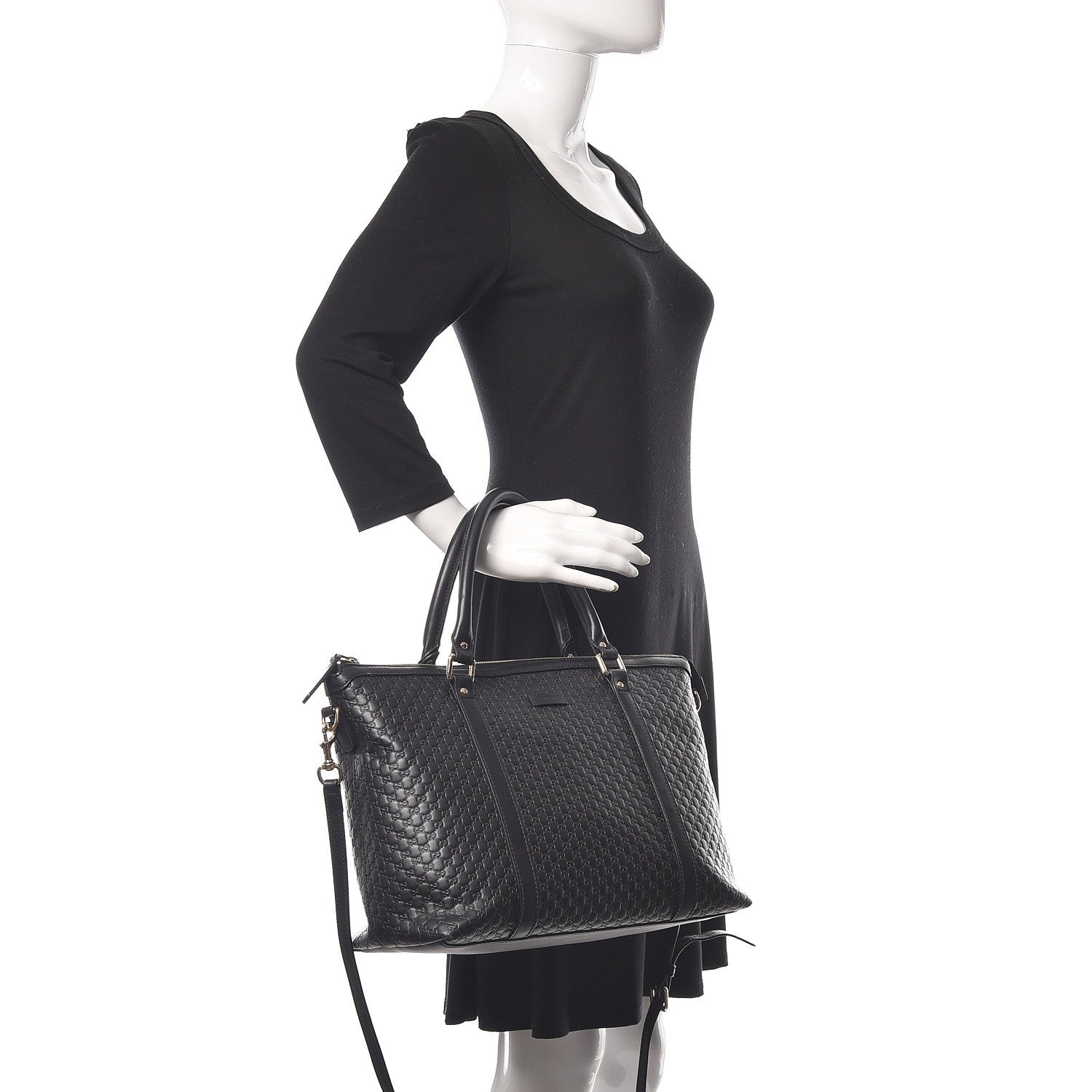 Gucci Soft Microguccissima Small Zippered Satchel Black 2 of 9