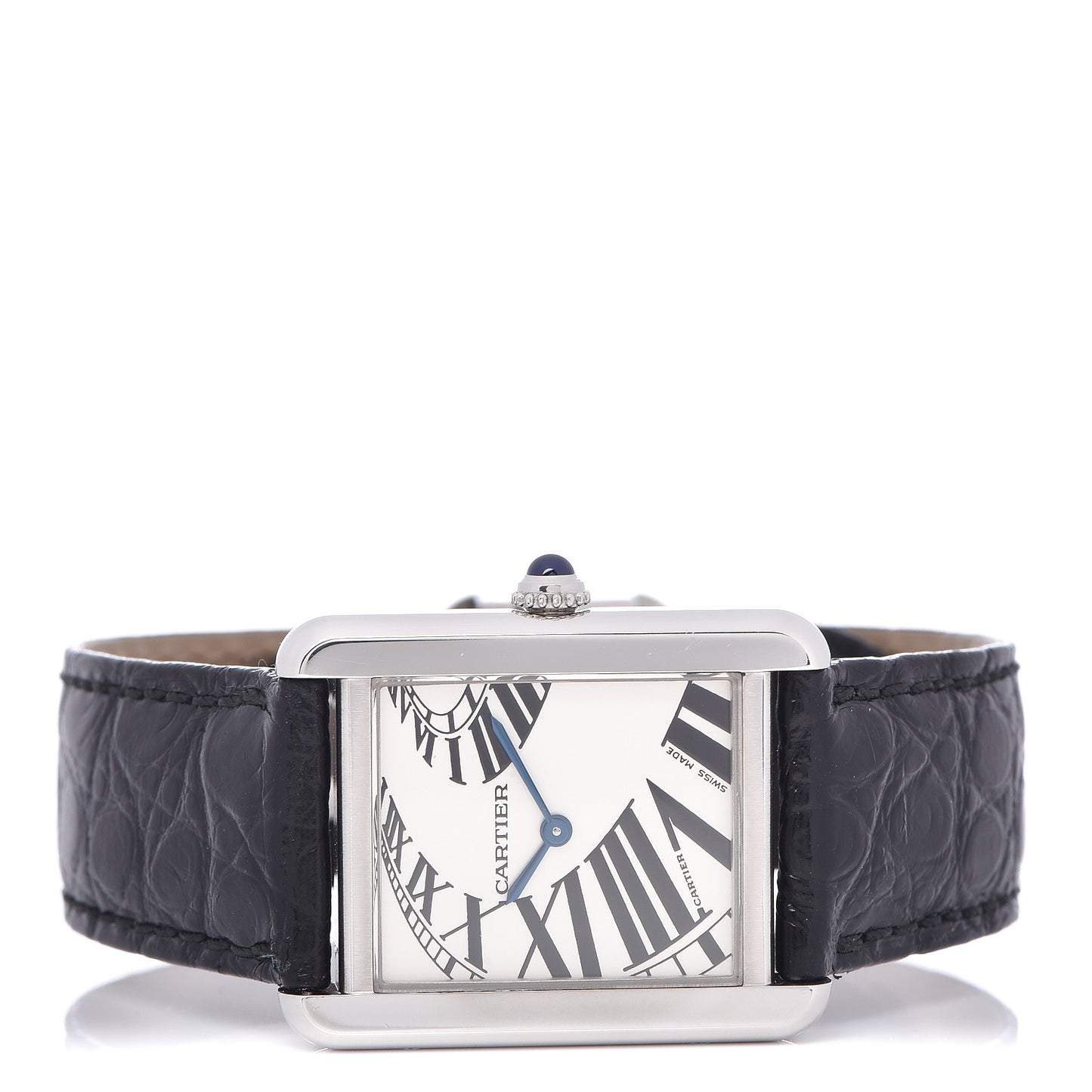 Stainless Steel Alligator 24mm Tank Solo Piano Quartz Watch