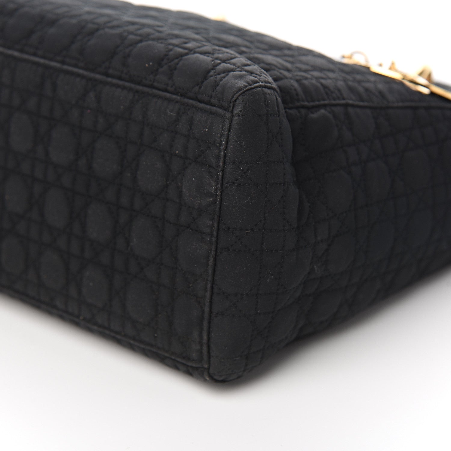 Christian Dior Nylon Cannage Stitched Medium Lady Dior Black 9 of 10