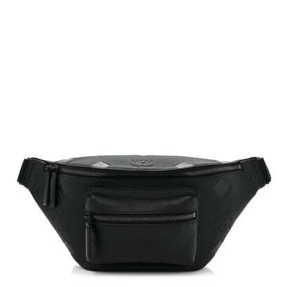MCM Calfskin Maxi Monogram Fursten Belt Bag Black 1 of 10