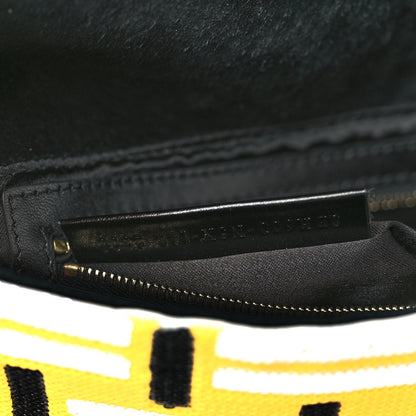 Fendi Satin Sequin Baguette Black Yellow White 8 of 11