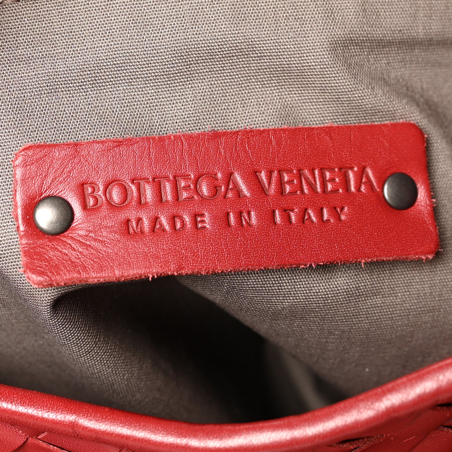 Nappa Intrecciato Large Hobo Red