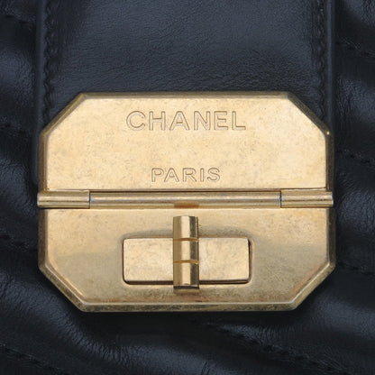 Chanel Calfskin Chevron Gabrielle Tote Black 3 of 8