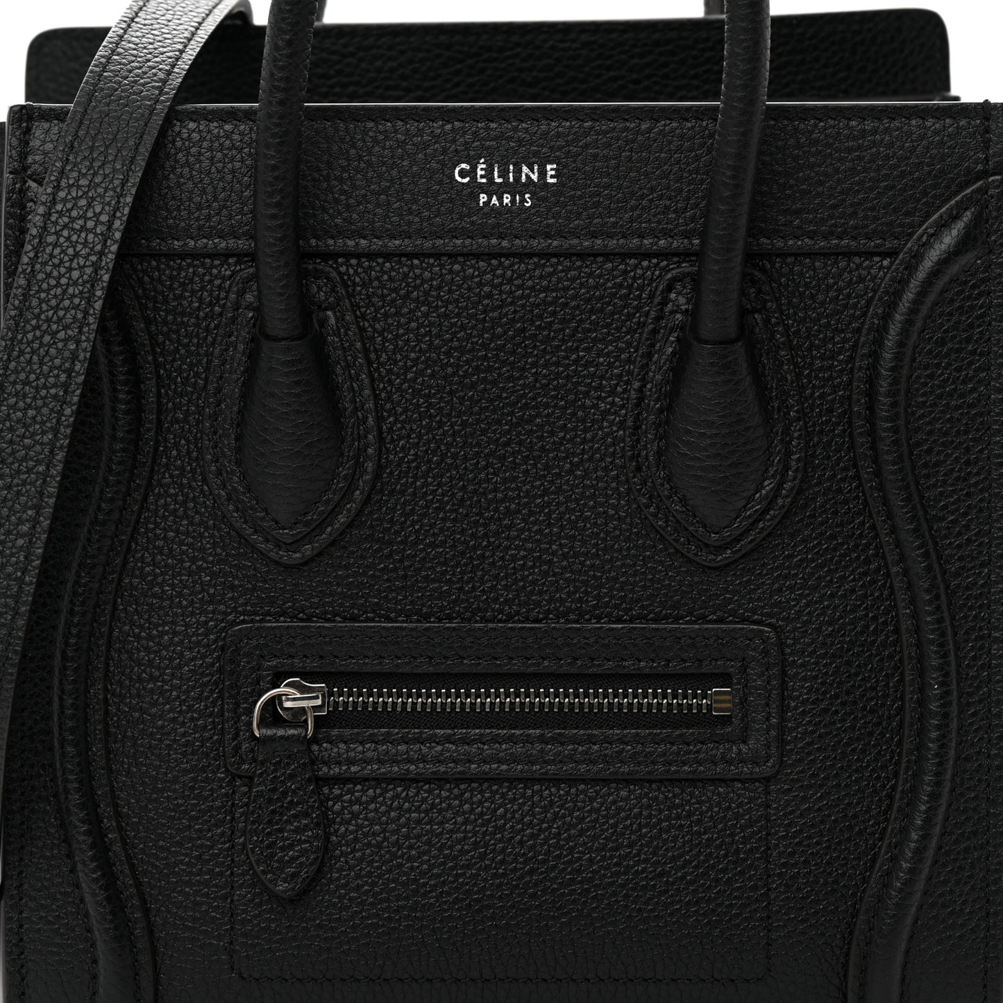 Drummed Calfskin Nano Luggage Black