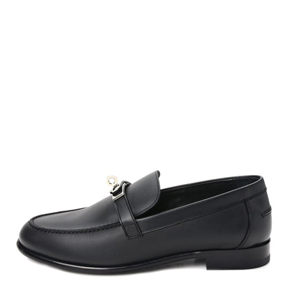 Hermes Calfskin Womens Destin Loafers 39 Black 1 of 9