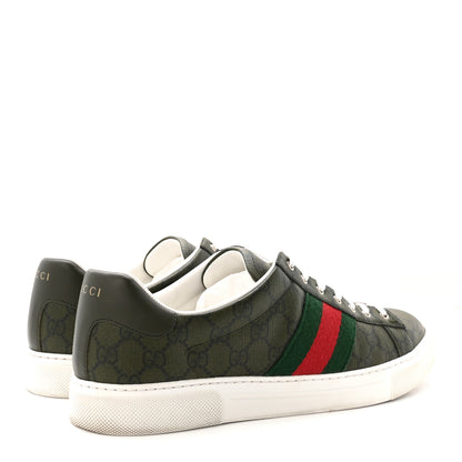Gucci GG Supreme Monogram Web Mens New Ace Sneakers 10 Green 5 of 10