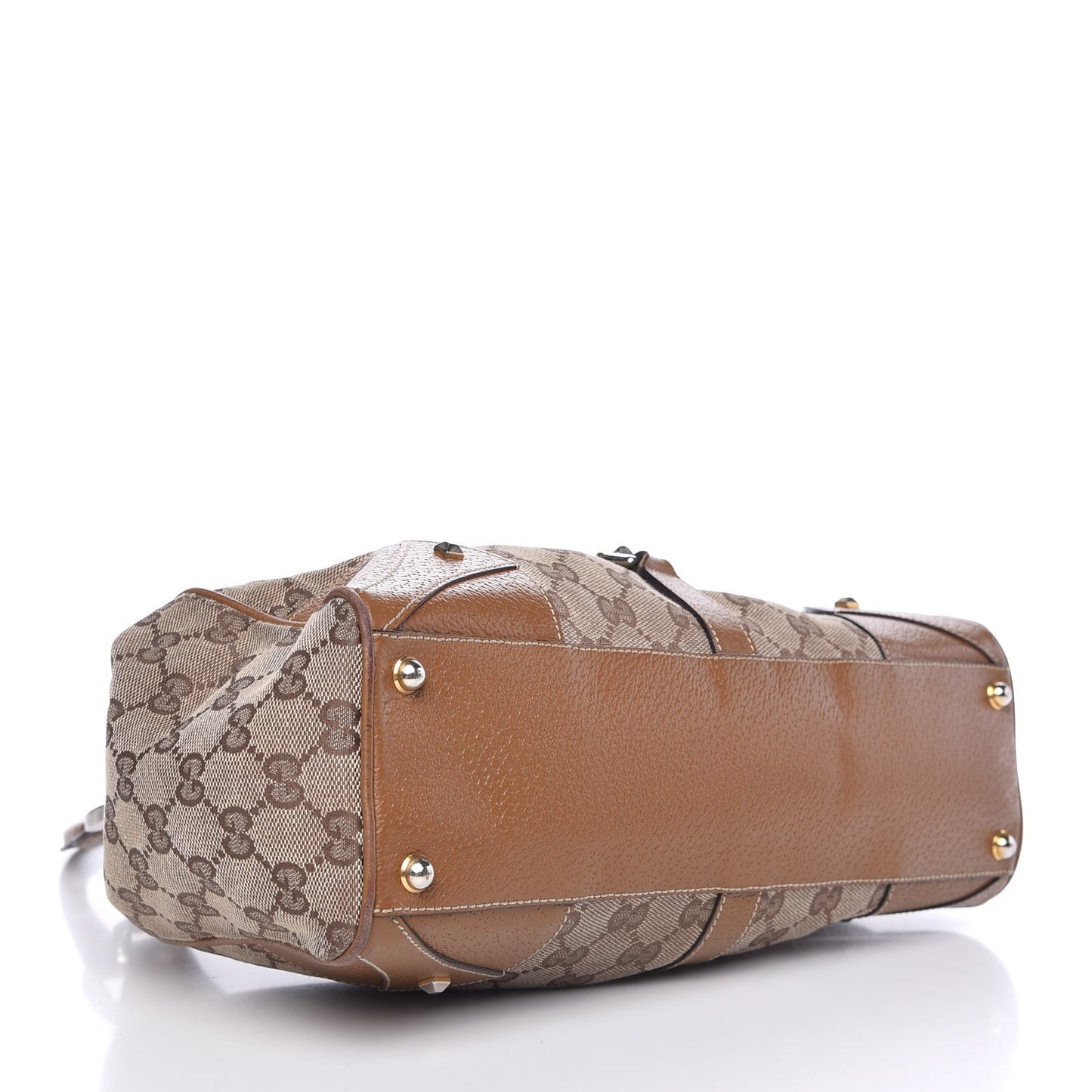 Monogram Calfskin Large Bardot Shoulder Bag Brown