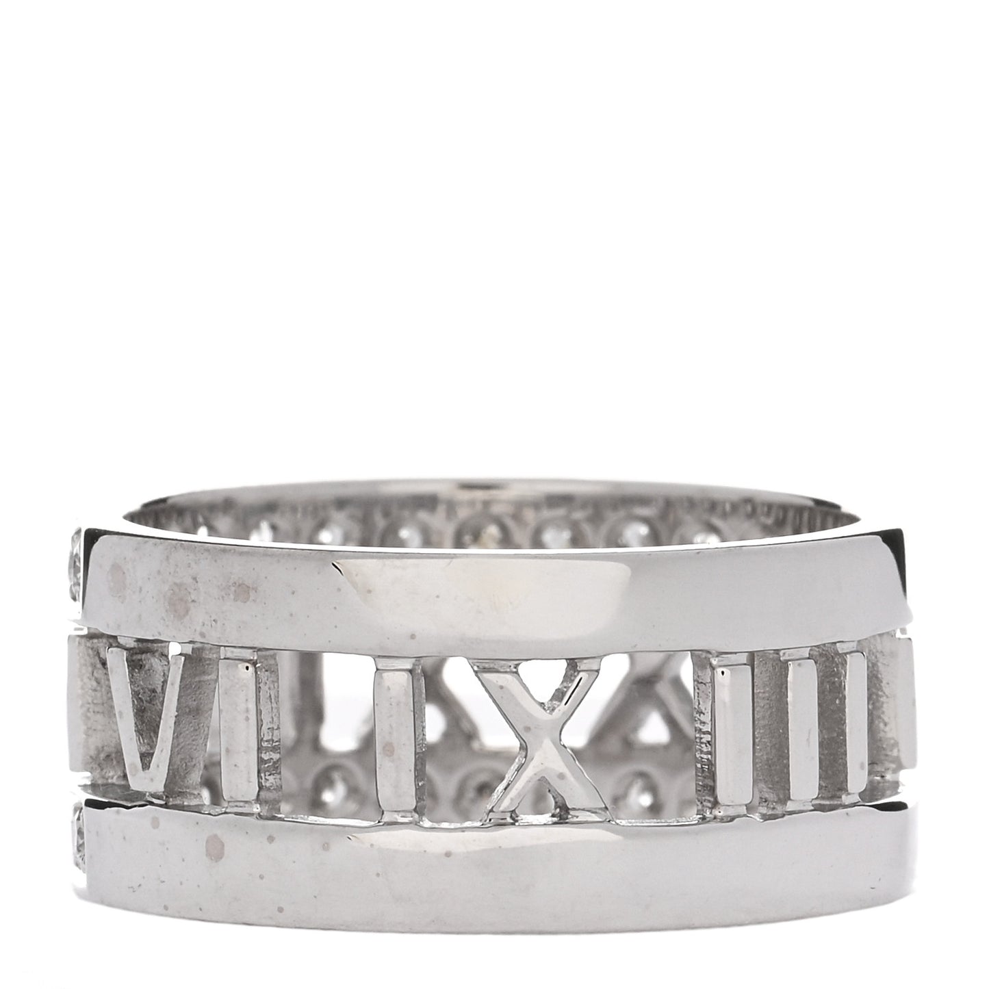 18K White Gold Diamond Wide Atlas Open Ring 54 6.75