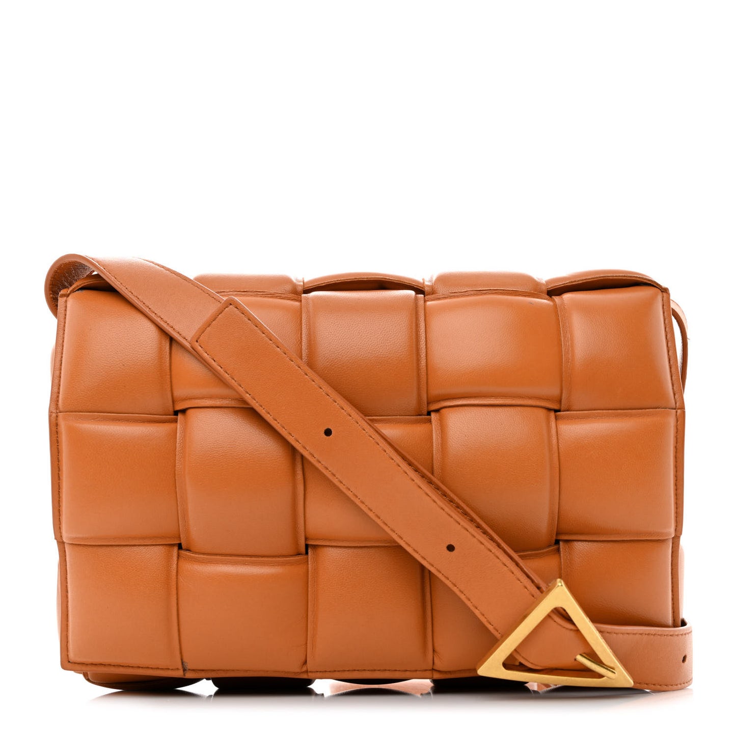 Nappa Maxi Intreccio Padded Cassette Crossbody Bag Clay