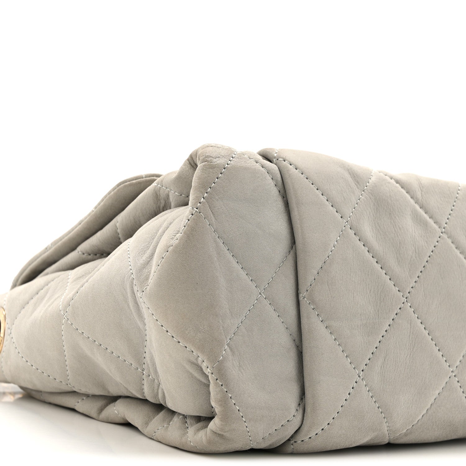 Chanel Iridescent Calfskin Quilted Large Accordion Flap Grey 9 of 11
