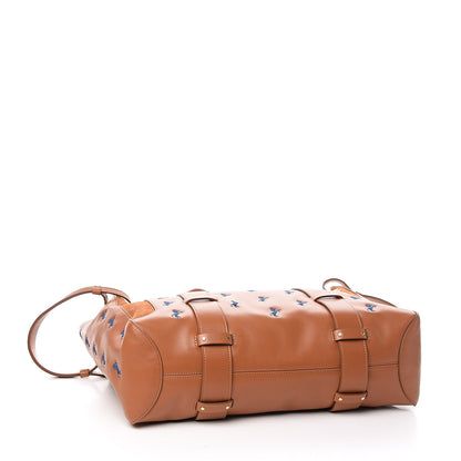 Chloe Smooth Calfskin Little Horses Embroidered Tao Zipped Tote Caramel 4 of 10