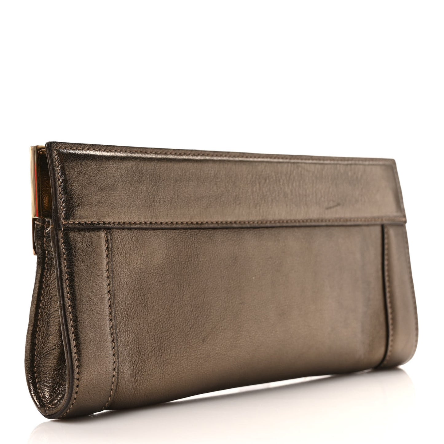 Calfskin Britt Clutch Pewter