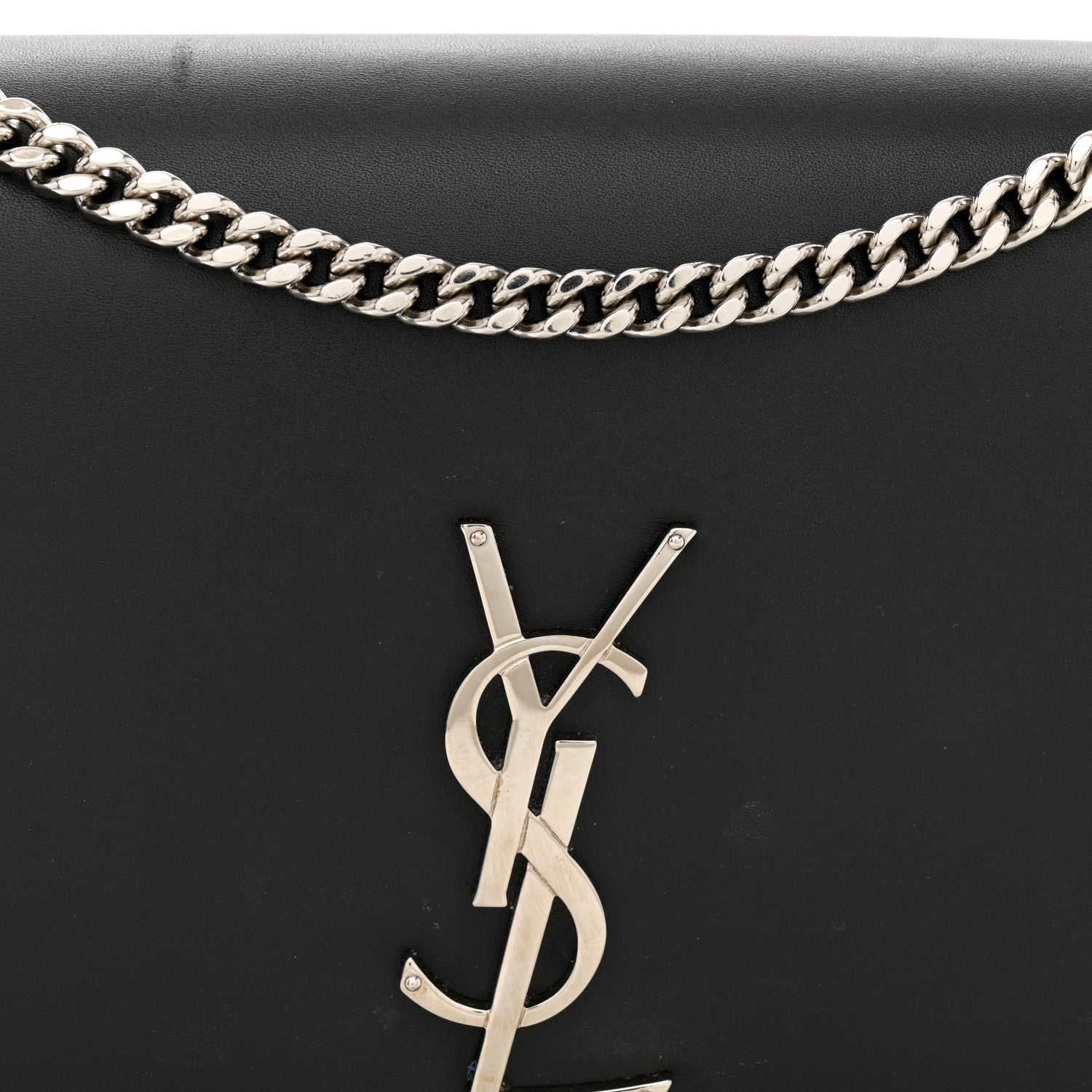 Saint Laurent Smooth Calfskin Medium Classic Monogram Kate Tassel Satchel Black 8 of 13