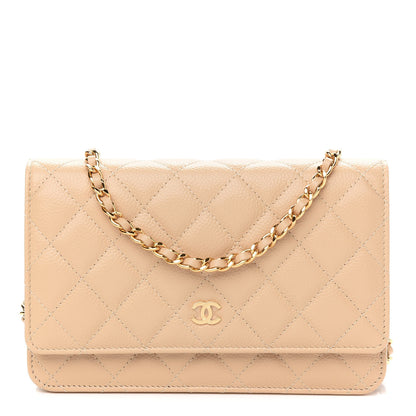 Chanel Caviar Quilted Wallet On Chain WOC Beige 1 of 10