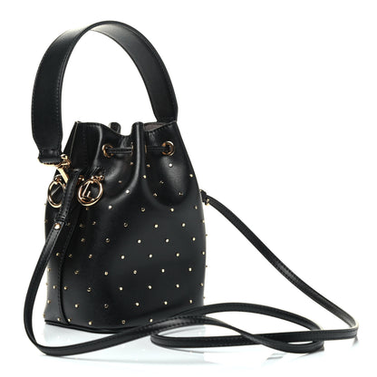 Fendi Vitello Liberty F is Fendi Studded Mini Mon Tresor Bucket Bag Black Gold 2 of 3