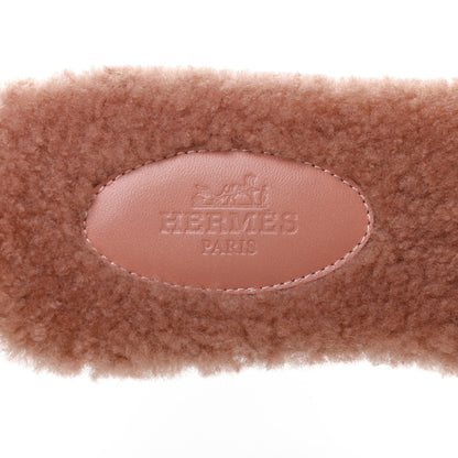 Hermes Woolskin Oran Sandals 38 Rose Aube 7 of 8