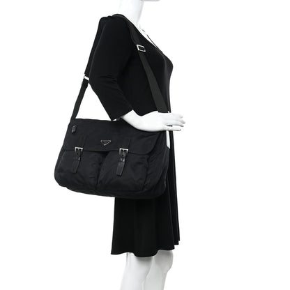Prada Tessuto Nylon Messenger Bag Black 2 of 15