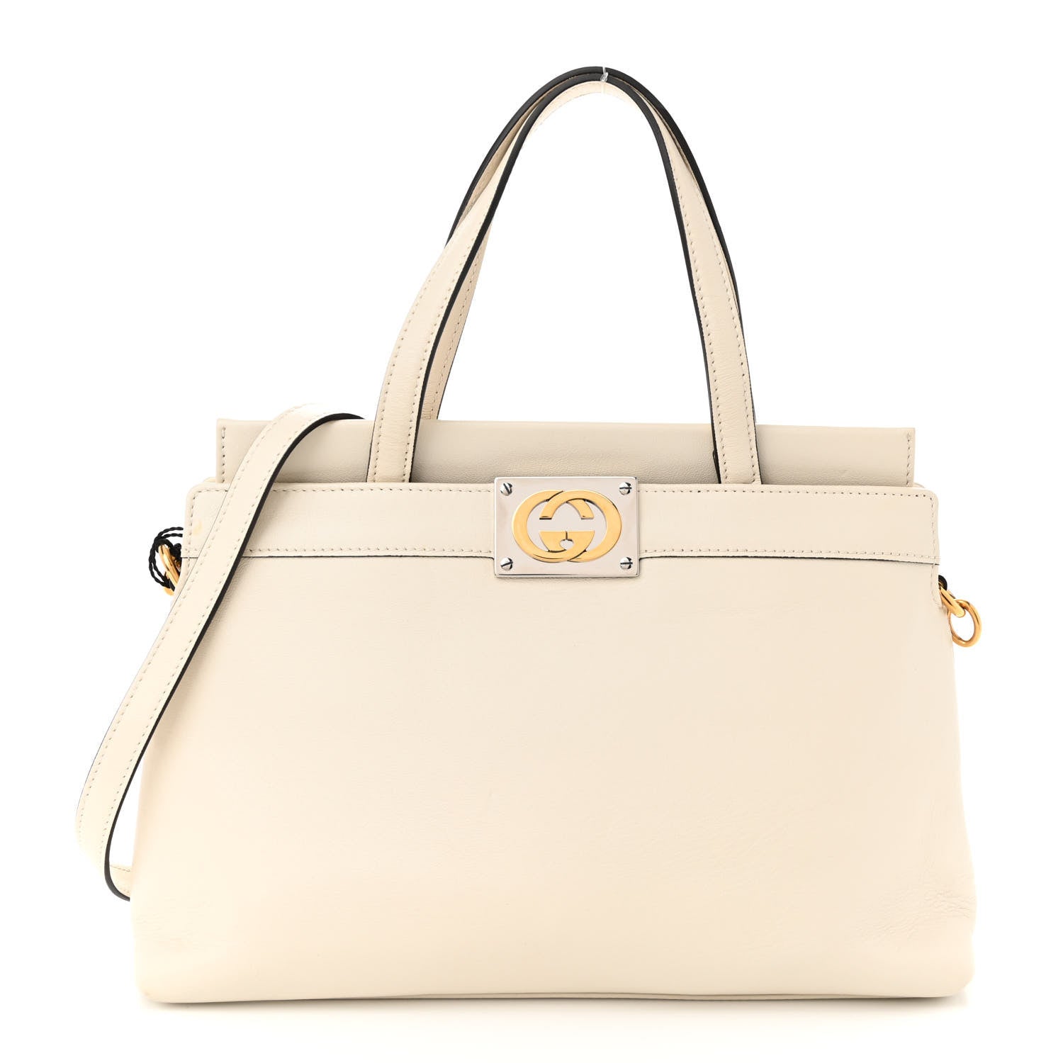 Gucci Lambskin Small Linea Matisse Top Handle Bag Mystic White 1 of 13