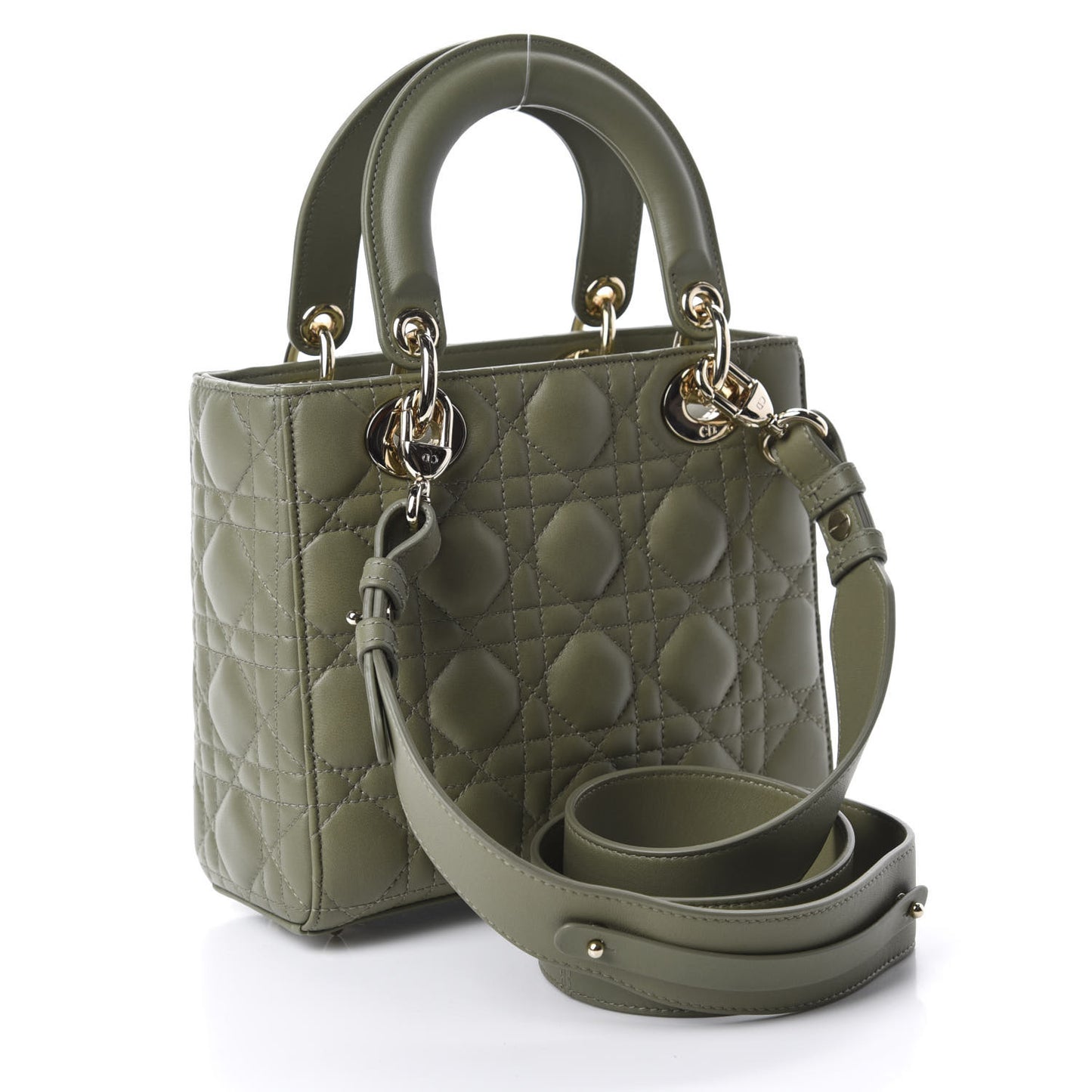 Lambskin Cannage Small My ABCDior Lady Dior Army Green