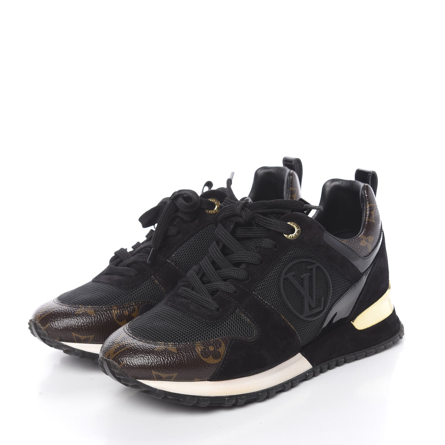 Louis Vuitton Suede Monogram Run Away Sneakers 37 Black 3 of 8
