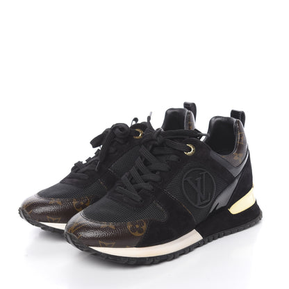 Louis Vuitton Suede Monogram Run Away Sneakers 37 Black 3 of 8