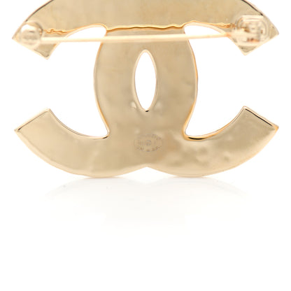 Chanel Metal Enamel CC Brooch Black Light Gold 4 of 6