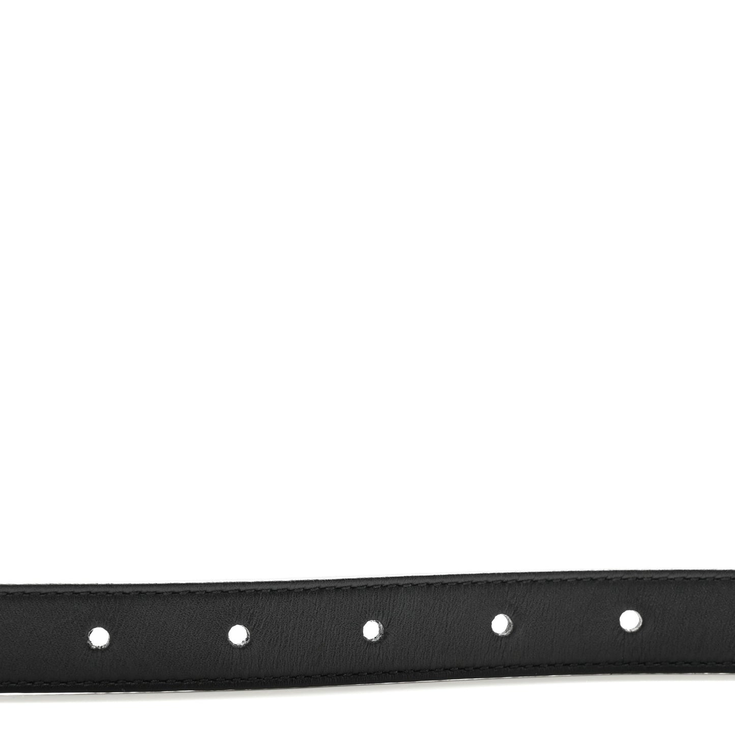 Calfskin Pearl Double G 20mm Belt 90 36 Black Cream