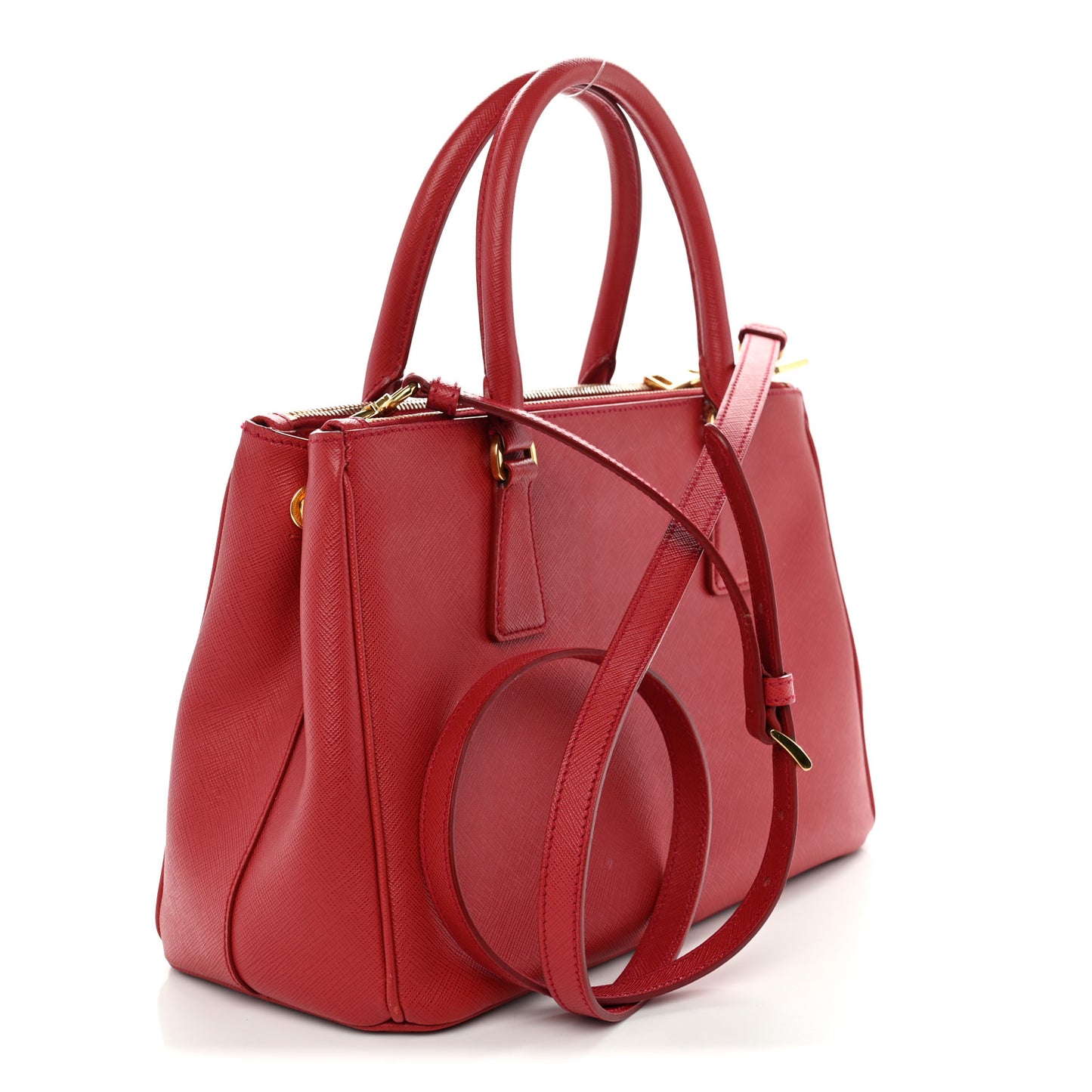 Saffiano Lux Small Galleria Double Zip Tote Fuoco