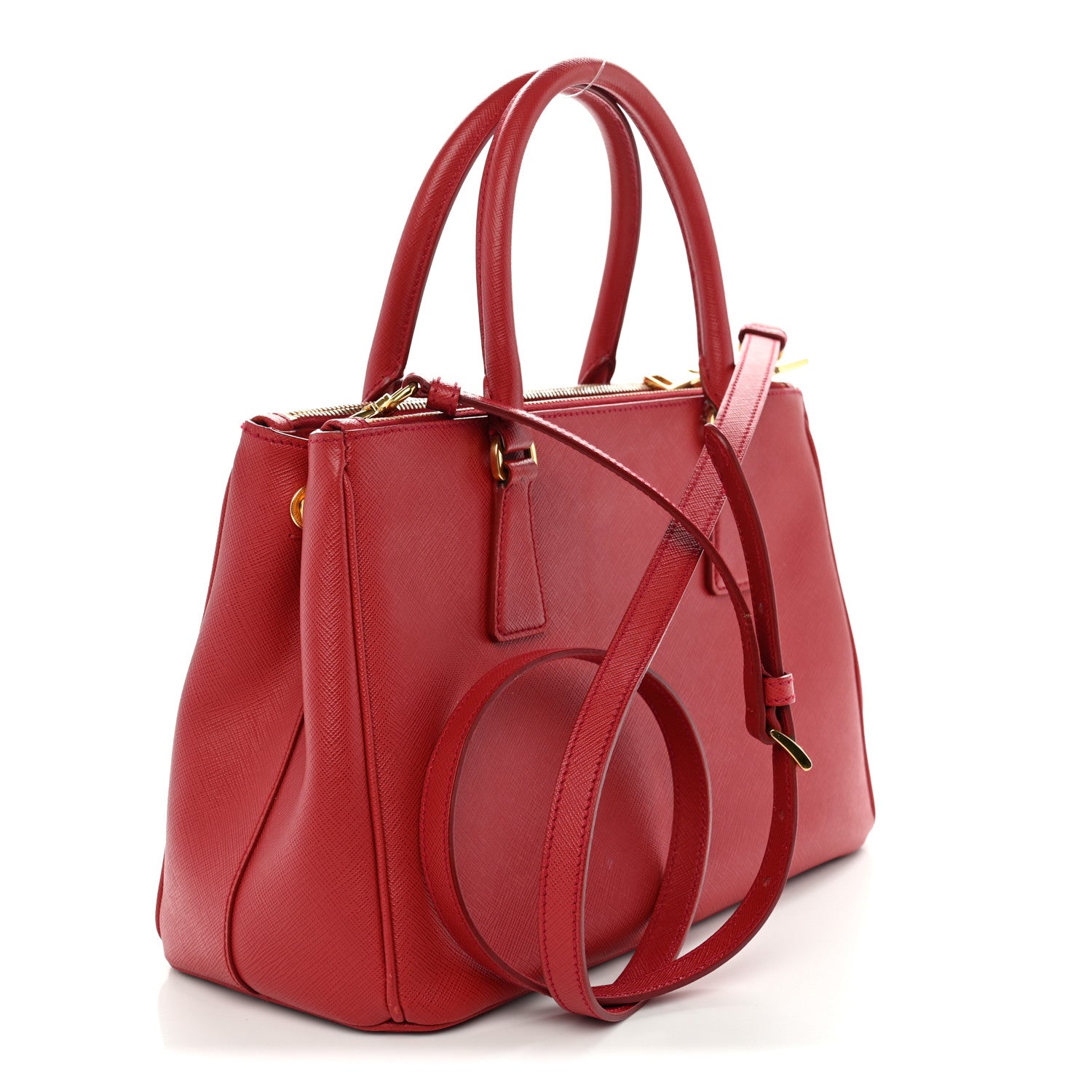 Prada Saffiano Lux Small Galleria Double Zip Tote Fuoco 3 of 13