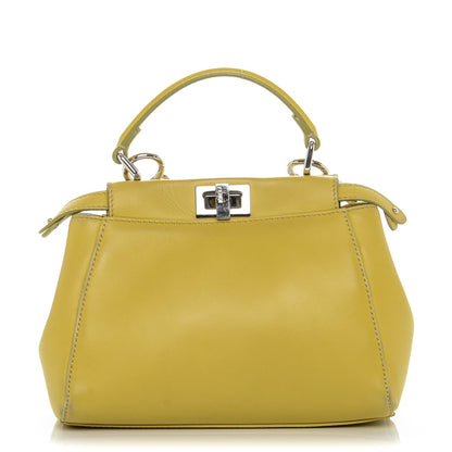 Fendi Nappa Mini Peekaboo Iconic Satchel Lime 1 of 6