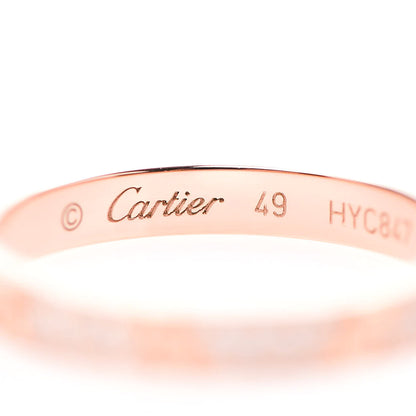 Cartier 18K Pink Gold Diamond 2.6mm LOVE Paved Band Ring 49 4.75 4 of 5