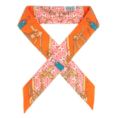 Hermes Silk Mors Et Gourmettes Remix Twilly 1 of 5
